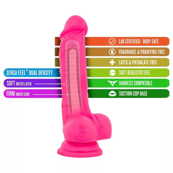 Blush Neo - dildo con ventosa - 19 cm - silicone rosa