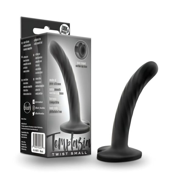 Temptasia Twist Small - dildo con ventosa e forma a spirale - nero