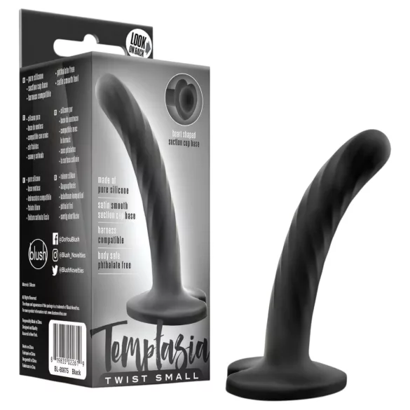 Temptasia Twist Small - dildo nero tortuoso con ventosa