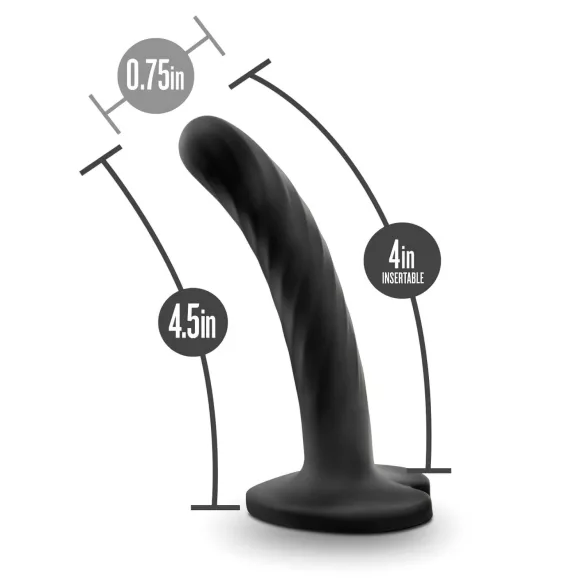 Temptasia Twist Small - dildo nero tortuoso con ventosa