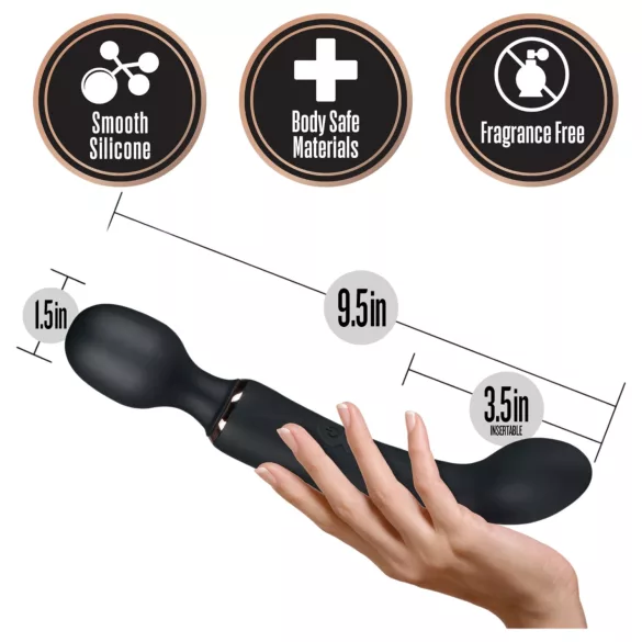 Blush Lush - wand e vibratore punto G 2 in 1 (nero)