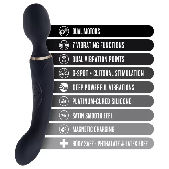 Blush Lush - wand e vibratore punto G 2 in 1 (nero)