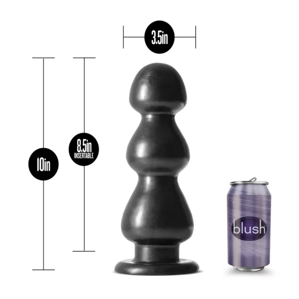 Blush Jet - dildo realistico con base a ventosa e perline - nero