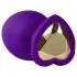 Temptasia M - dildo anale cuore con pietra dorata - medio - silicone viola