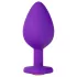 Temptasia M - dildo anale cuore con pietra dorata - medio - silicone viola