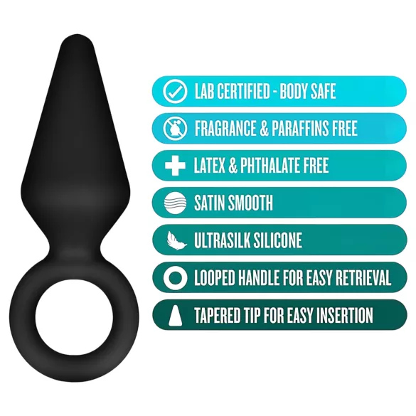 Anal Adventures Platinum S - plug anale (nero) - piccolo