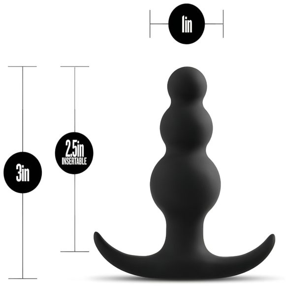 Anal Adventures Platinum - plug anale con perle - nero