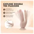 Dr. Skin 8 - doppio dildo con ventosa - realistico color carne