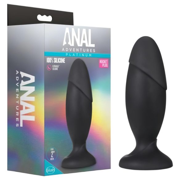 Anal Adventures Platinum Rocket - plug anale grande - nero