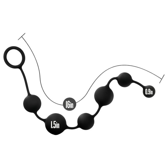 Anal Adventures - dildo anale perlato - silicone nero