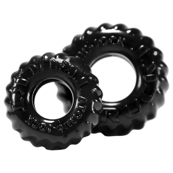 OXBALLS - set di anelli fallici zigrinati - silicone nero
