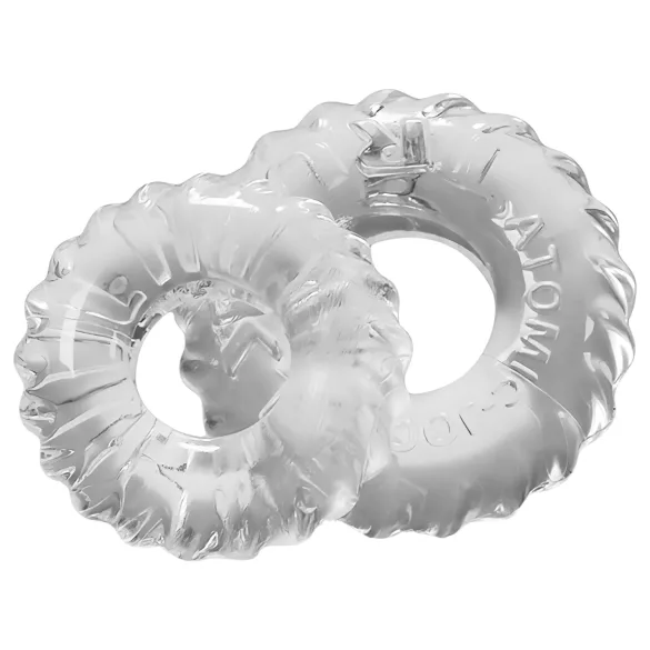 OXBALLS - set anelli fallici con rilievi - silicone trasparente