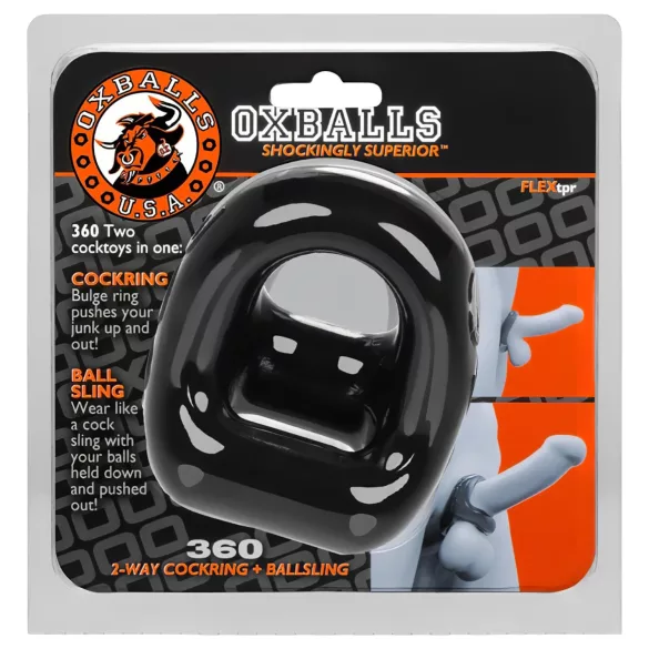OXBALLS - anello fallico e scrotale - nero