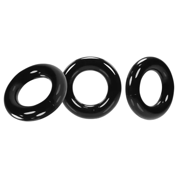 OXBALLS - anello fallico triplo - silicone nero