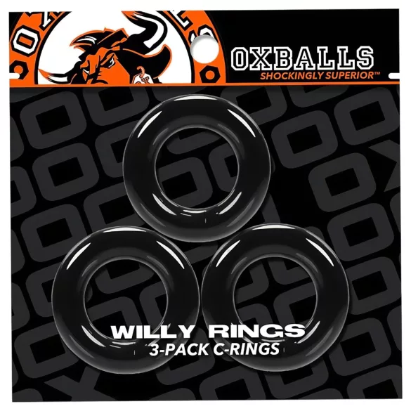 OXBALLS - anello fallico triplo - silicone nero