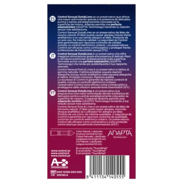 Control - preservativi stimolanti - nervature e punti - 12 pezzi