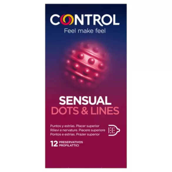 Control - preservativi stimolanti - nervature e punti - 12 pezzi