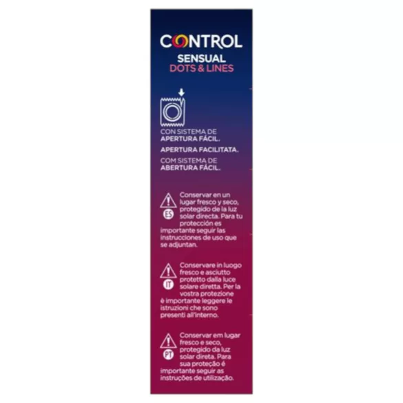 Control - preservativi stimolanti - nervature e punti - 12 pezzi