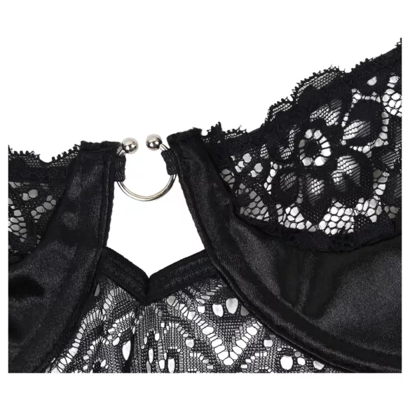 Subblime - body a fantasia con cintura in raso (nero)