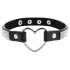 Coquette - choker con strass e ciondolo a cuore - nero