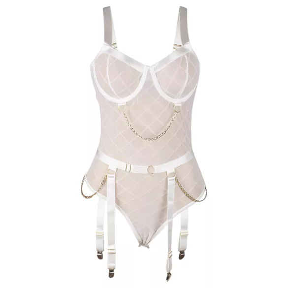Subblime 954291 - body trasparente con catene - bianco L-XL