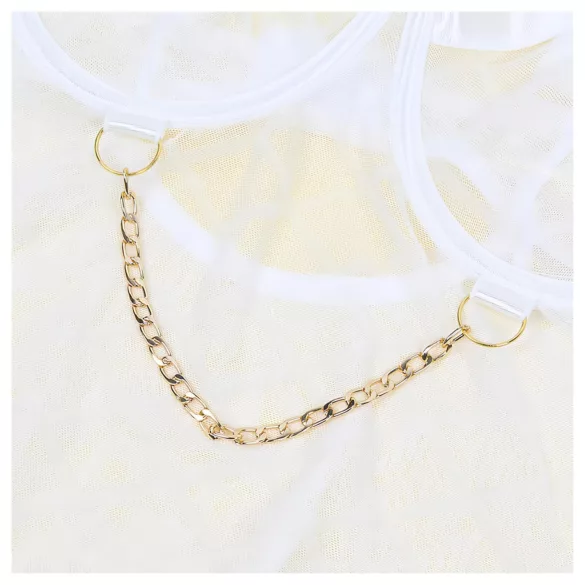 Subblime 954291 - body trasparente con catene - bianco L-XL