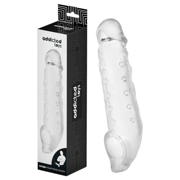 Addicted Toys - guaina per pene con anello per testicoli - 23cm trasparente