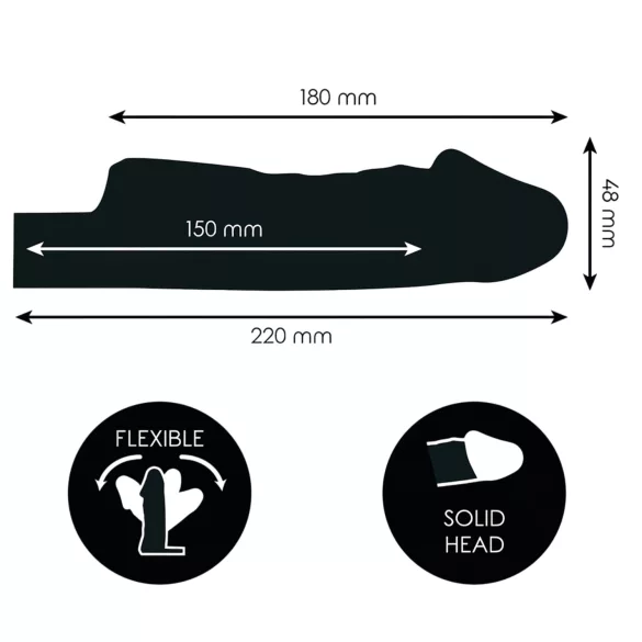Addicted Toys - guaina fallica con anello scrotale - 27 cm trasparente