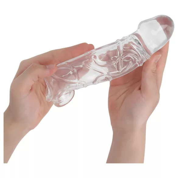 Addicted Toys - guaina fallica con anello scrotale - 27 cm trasparente