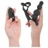 Addicted Toys - vibratore anale rotante con anello pene - nero