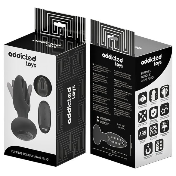 Addicted Toys - vibratore anale con lingua rotante - nero