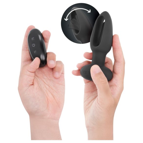 Addicted Toys - vibratore anale con lingua rotante - nero