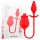 Intense Melanie - vibratore clitoride 2in1 lingua mobile - silicone rosso