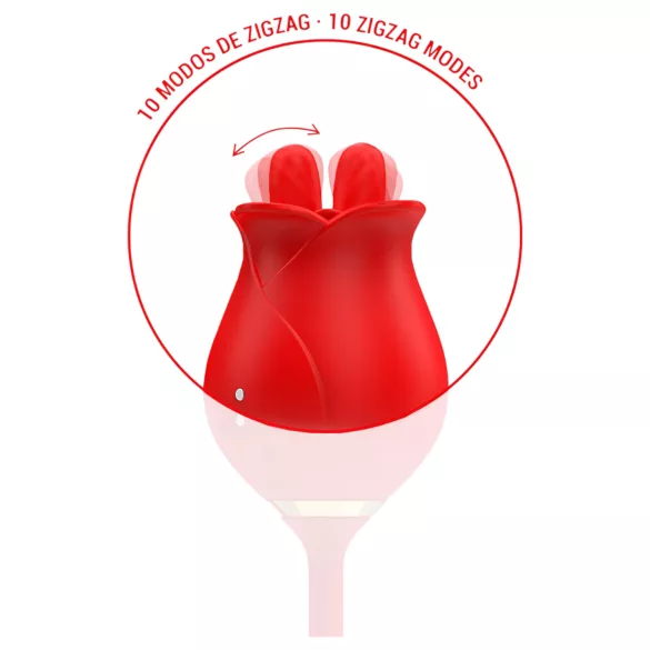 Intense Melanie - vibratore clitoride 2in1 lingua mobile - silicone rosso