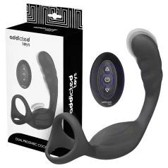   Addicted Toys - vibratore anale con anello pene e testicoli - nero