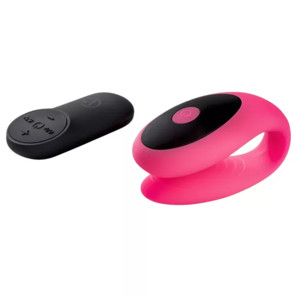 Virgite - vibratore per coppia con telecomando (nero-rosa)