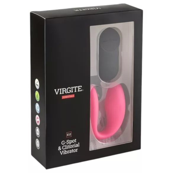 Virgite - vibratore per coppia con telecomando (nero-rosa)