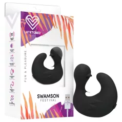   Latetobed - vibratore da dito a forma di papera - silicone nero