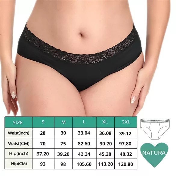 Adalet Natura Super - slip mestruale assorbente - nero - M