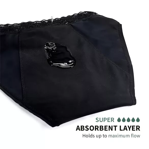 Adalet Natura Super - slip mestruale assorbente - nero - M