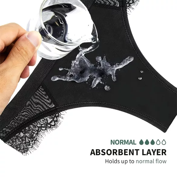 Adalet Flora Normal - slip mestruale assorbente - nero - M