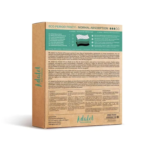 Adalet Flora Normal - slip mestruale assorbente - nero - M