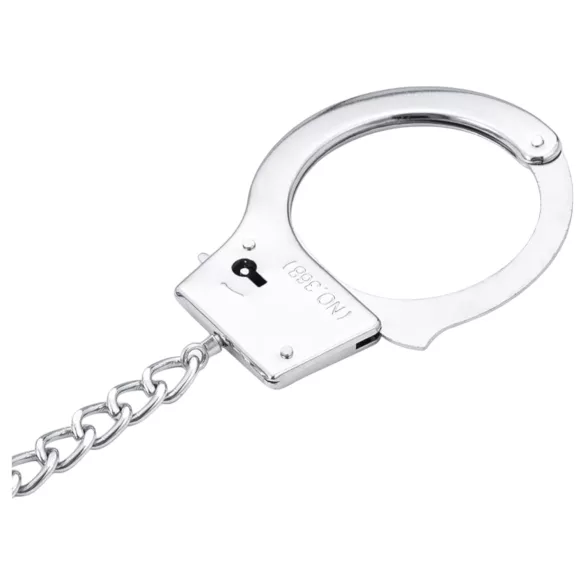 LateToBed - set bondage con manette e plug anale - metallo argento