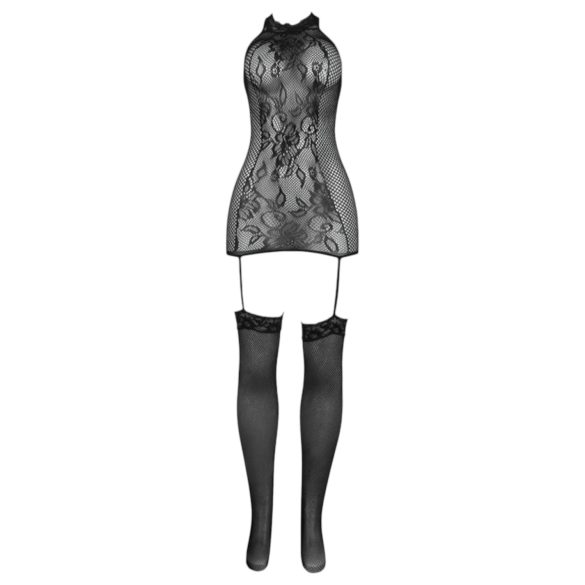 Adalet Nicole - completo intimo in pizzo e rete - nero