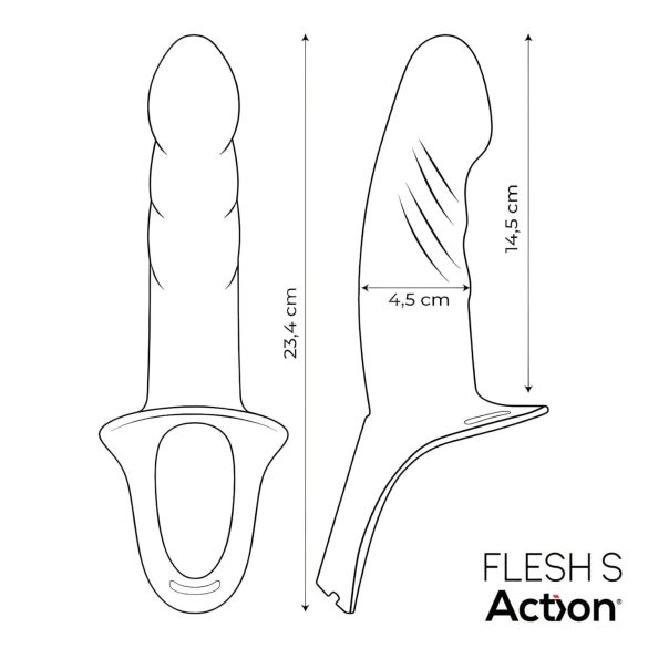 Action - Strap on con dildo cavo indossabile - colore naturale
