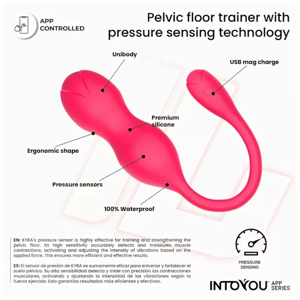INTOYOU Kyra Pelvic - pallina geisha vibrante con controllo tramite app (rosa)