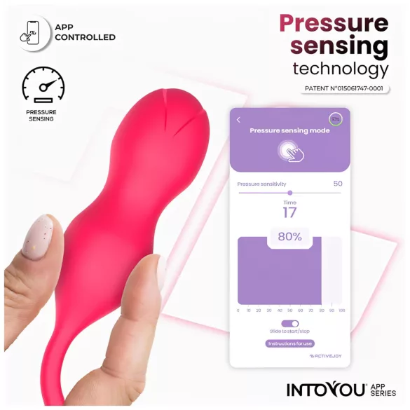 INTOYOU Kyra Pelvic - pallina geisha vibrante con controllo tramite app (rosa)