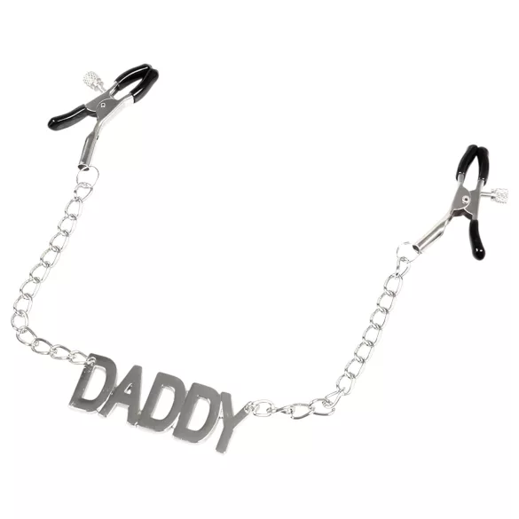 LateToBed Daddy - clip per capezzoli - metallo argento