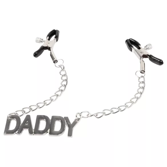 LateToBed Daddy - clip per capezzoli - metallo argento