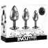 Evolved Black Gem - set plug anale metallico - pietra nera - argento
